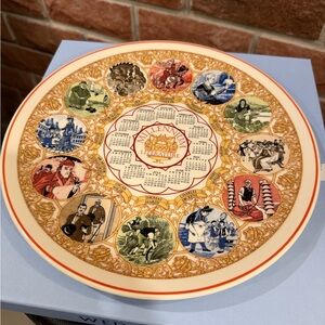 Wedgwood Millennium Celebration Plate with Red, Blue, and Gold Accents